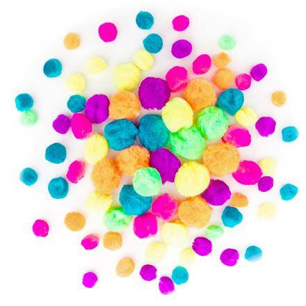Pompony akrylowe mix neon 78szt