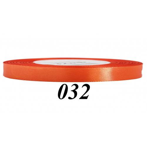 Wstążka mat. satynowa  6mm/32m pomarańczowa