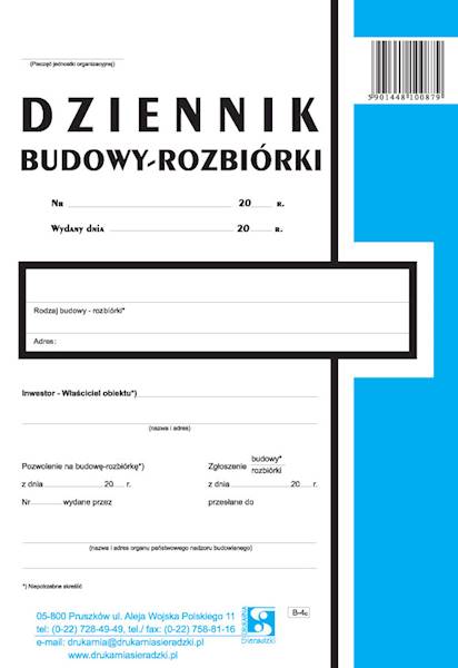 Dziennik budowy B-4C samokopjujący 
