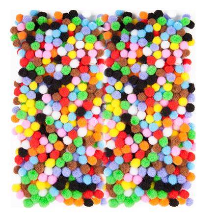 Pompony poliestrowe  7mm  mix 380szt