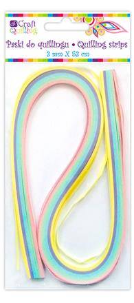 Paski do quillingu  3mm PASTEL 100szt