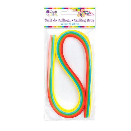 Paski do quillingu  6mm TĘCZOWE 100szt 
