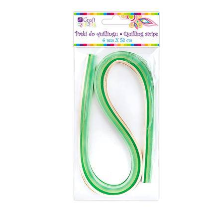 Paski do quillingu  6mm Odcienie Zieleni 100szt