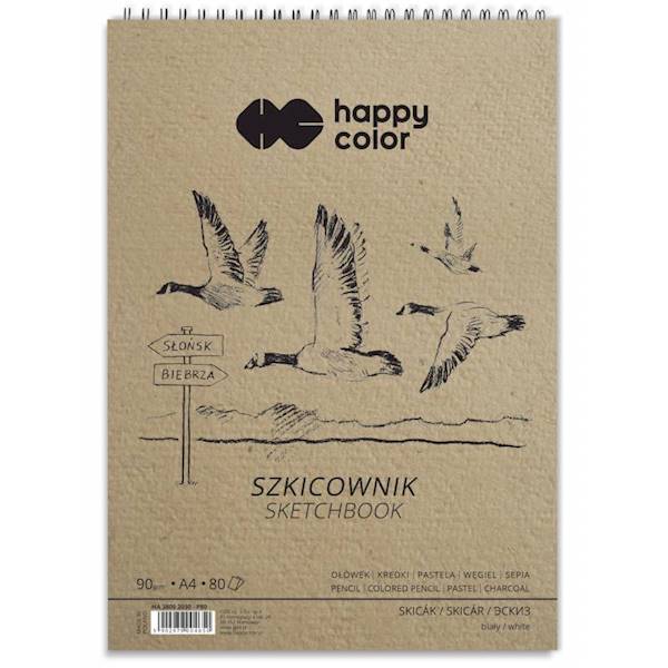Blok szkicowy A4/80k 90g. Ptaki Happy Color