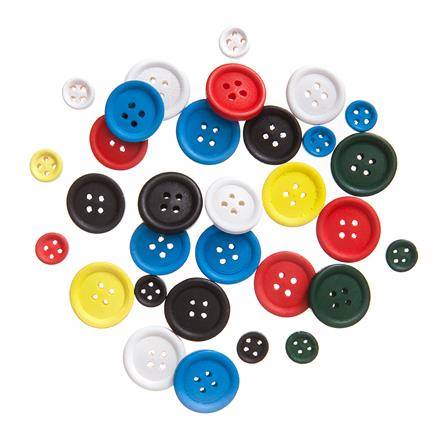 Guziki drewniane mix 30szt Brights