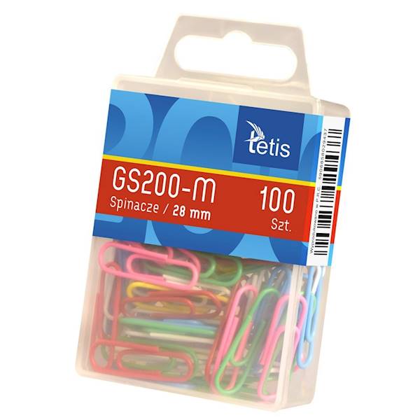 Spinacze 28mm kolorowe 100szt. TETIS