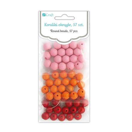 Koraliki okrągłe 57szt mix różowy Sherbet