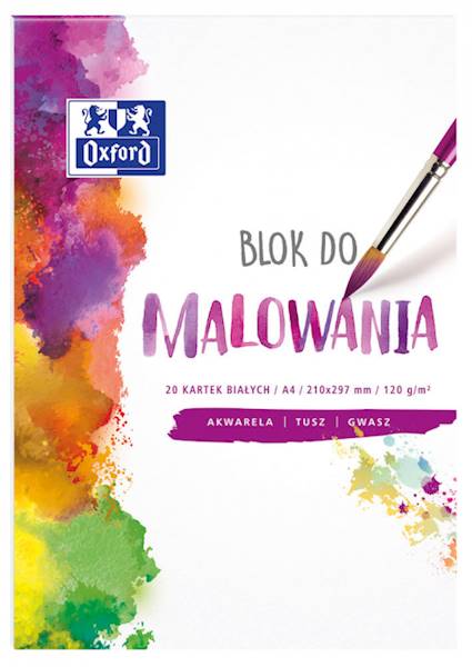 Blok do malowania A4 120g.20k biały OXFORD