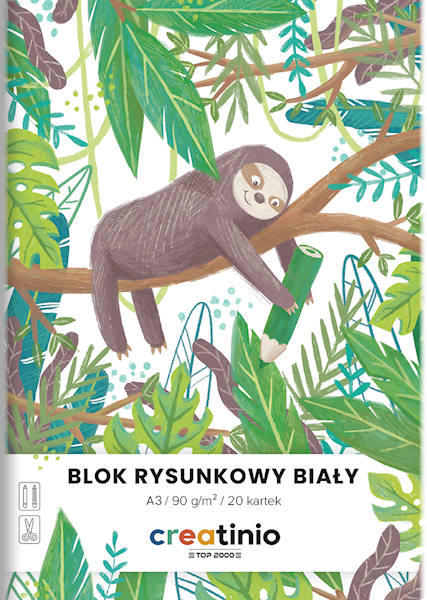 Blok rysunkowy A3 biały  90g/20k Top Creatino
