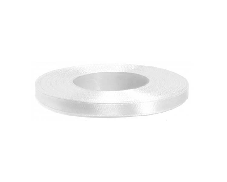 Wstążka mat. satynowa 6mm/32m biała
