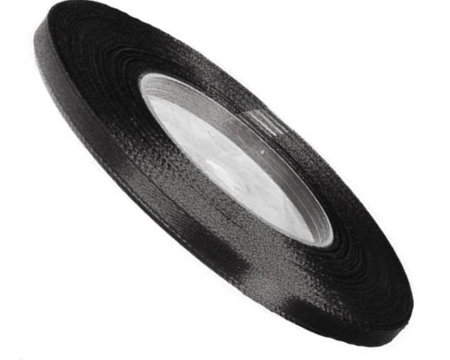 Wstążka mat. satynowa  6mm/32m czarna