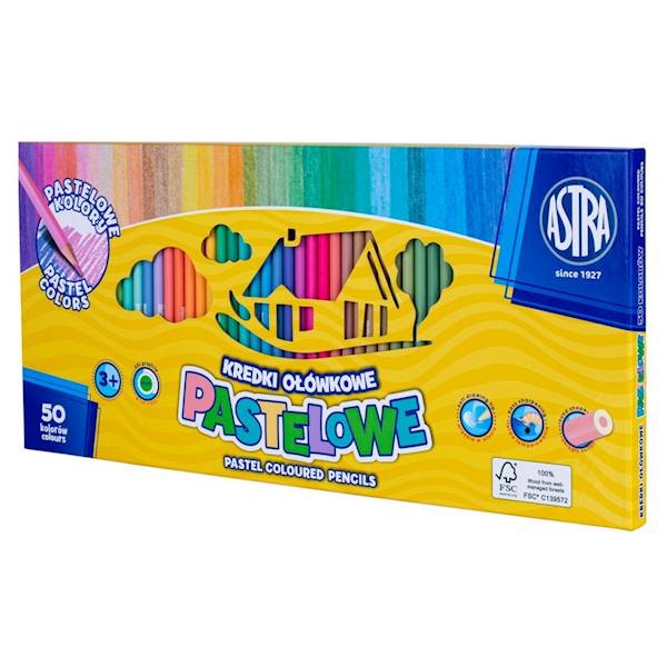 Kredki ASTRA 50 kol. pastelowe