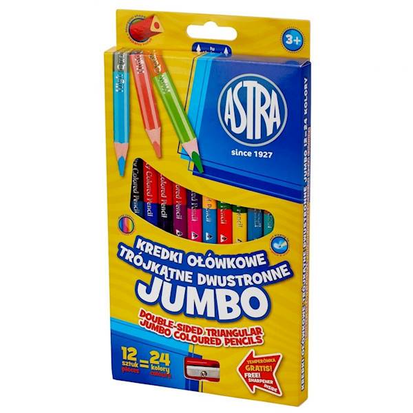Kredki 12 kolorów JUMBO ASTRA 12 / 24
