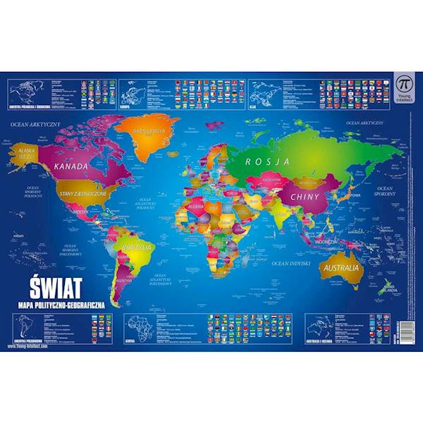 Podkładka na biurko 550x365 Mapa Świata