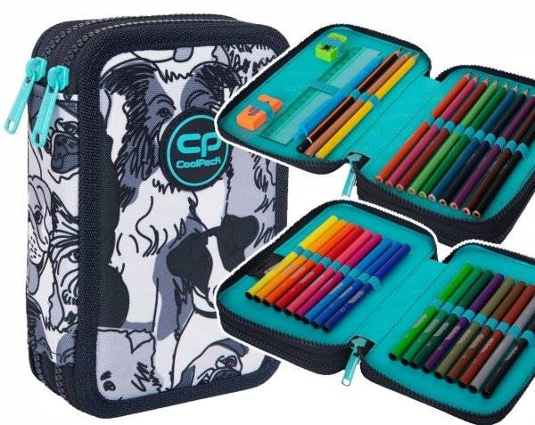 Piórnik dwukomorowy z wyposażeniem CoolPack