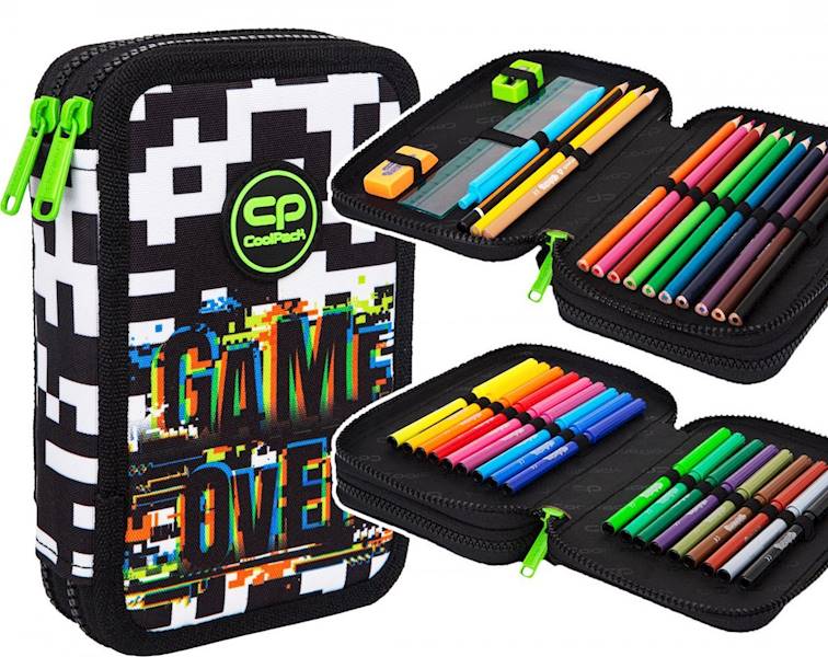 Piórnik dwukomorowy z wyposażeniem CoolPack