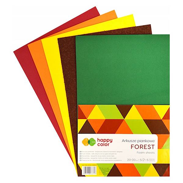 Arkusze piankowe A4 forest (5szt.) Happy Color