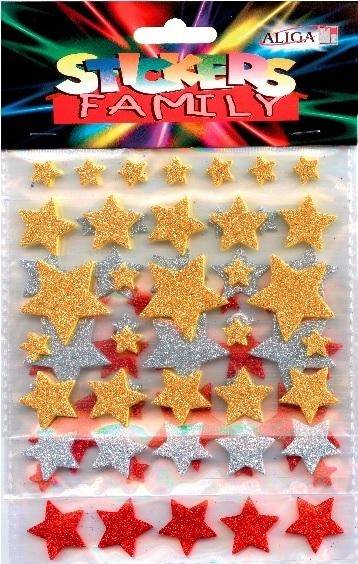 Naklejki z pianki BN gwiazdki mix kolorów