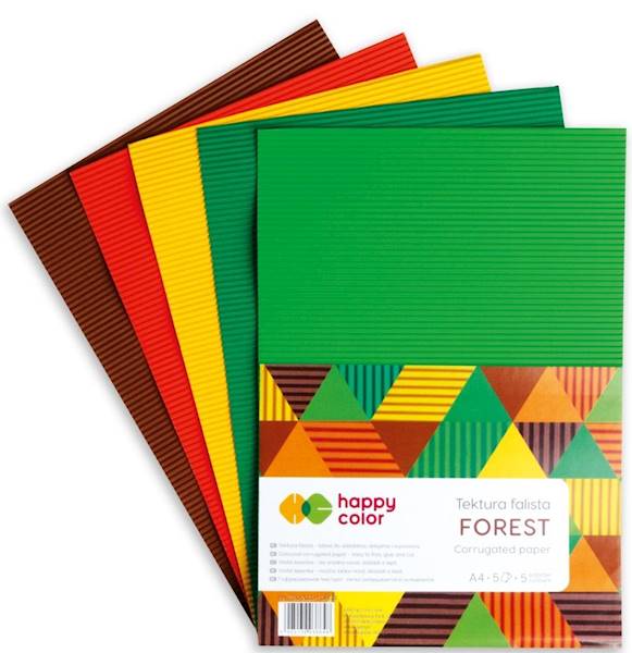Tektura falista A4  FOREST (5szt) Happy Color 