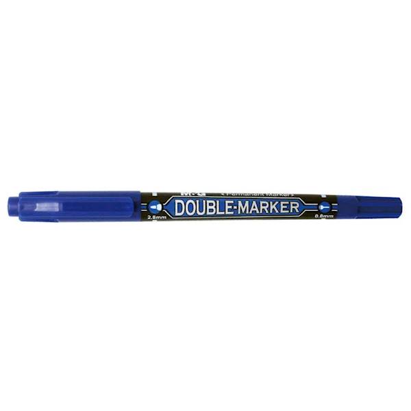 Marker M&G permanentny dwustronny niebieski