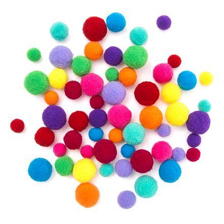 Pompony pluszowe mix JUICY 60szt.