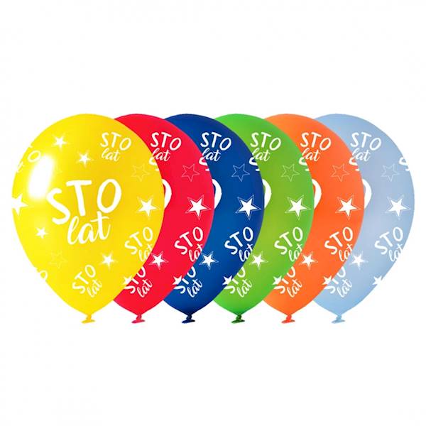 Balony nadruk 100 lat (5szt.)