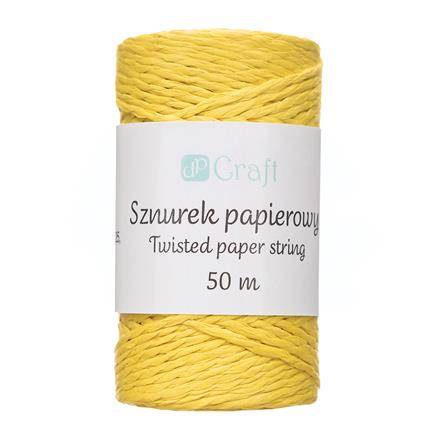 Sznurek papierowy skręcany 50m żółty 