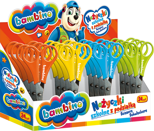 Nożyczki szkolne BAMBINO Display 24szt
