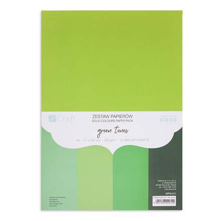Papier A4 220g. 20ark. mix zielonych