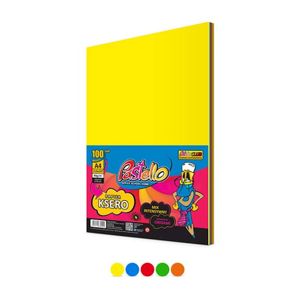 Papier ksero A4/ 80g mix/kolor intens. 100ark.