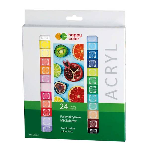 Farby akrylowe 24kol 12ml. Happy Color