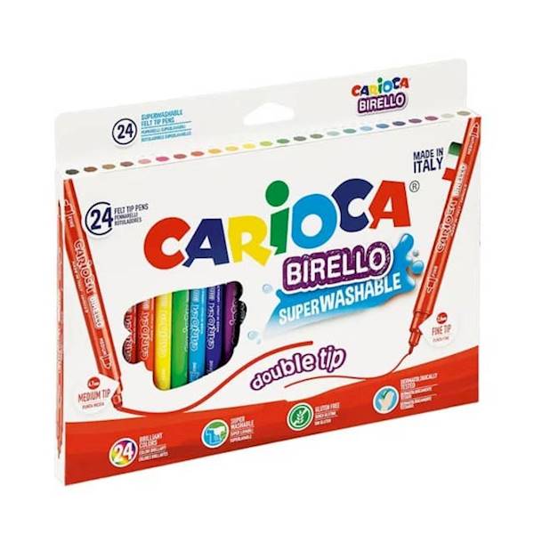 Flamastry 24 kol. CARIOCA Birello dwustronne