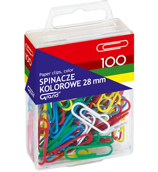 Spinacze 28mm kolorowe 100szt. 