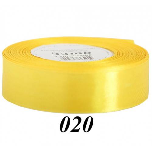 Wstążka mat. satynowa 25mm/32m żółta 