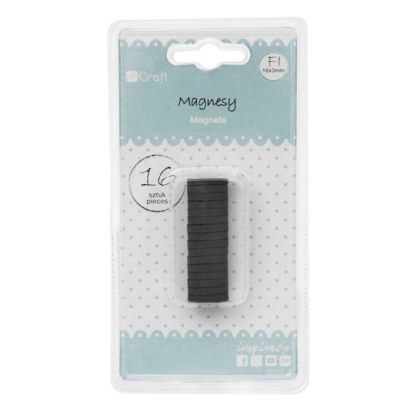 Magnes 1,6cm. 16szt. metalowy