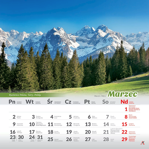 Kalendarz planszowy 33x33