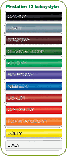 Plastelina 12 kol  KOMA PLAST kwadratowa