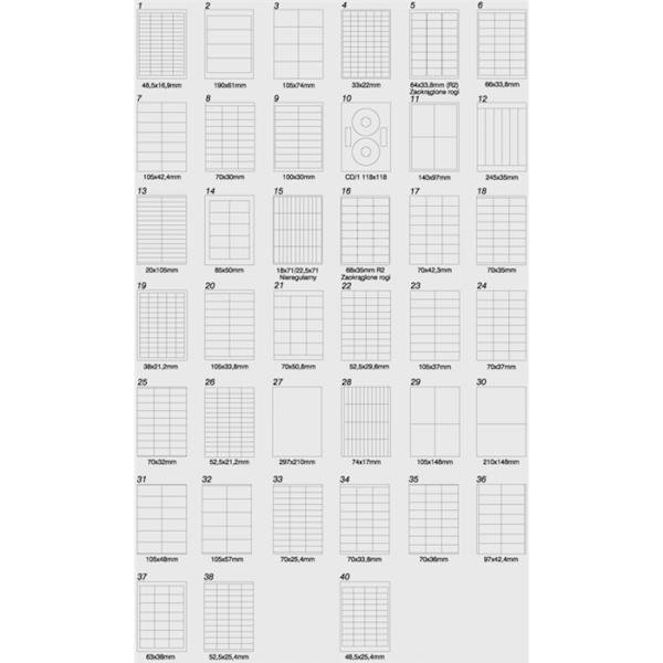 Etykiety samoprzylepne 210x297 EMERSON nr 027