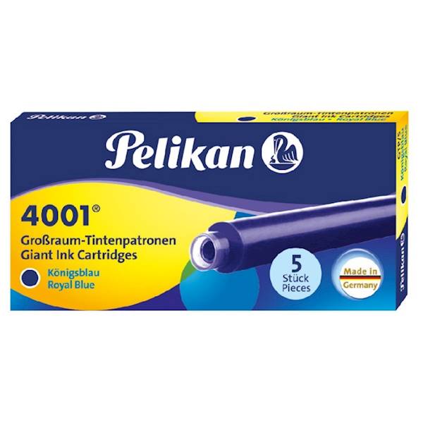 Naboje PELIKAN 5szt niebieskie długie