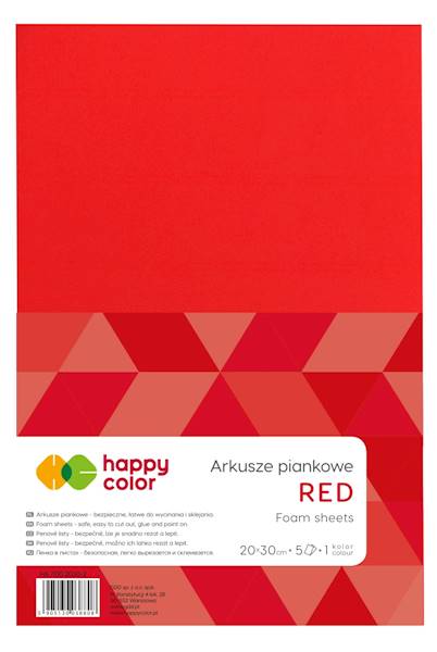 Arkusze piankowe A4 czerwony (5szt.) Happy Color