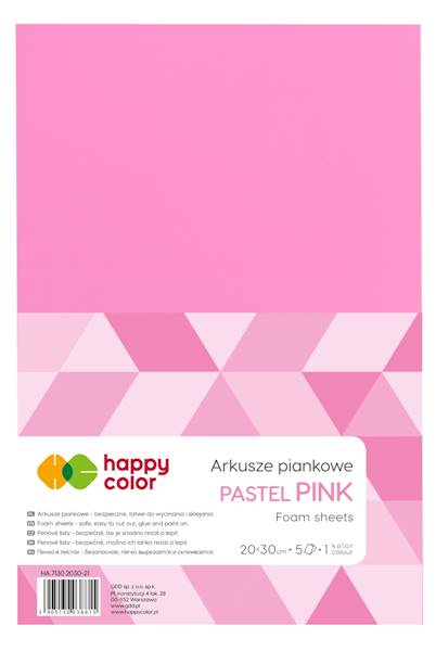 Arkusze piankowe A4 różowy pas (5szt.) Happy Color