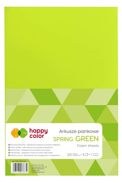 Arkusze piankowe A4 zielony wi (5szt.) Happy Color