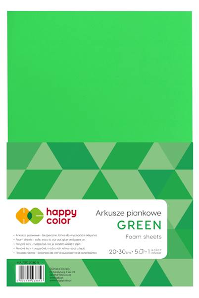 Arkusze piankowe A4 zielony (5szt.) Happy Color