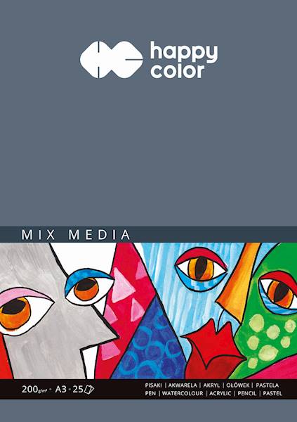 Blok malarski A3 biały 200g/25k.Mix Media H. COLOR