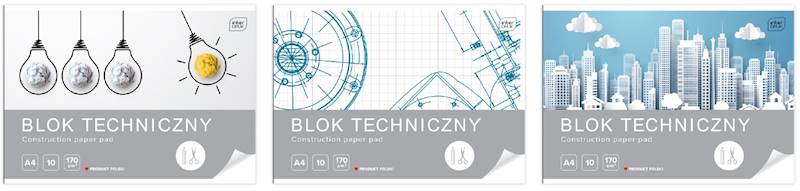 Blok techniczny A4 biały 170g/10k INTERDRUK