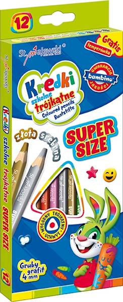Kredki 12 kol BAMBINO Super Size 4mm trójkątne