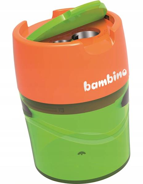 Temperówka BAMBINO 2 otw. metalowa z pojemnikiem