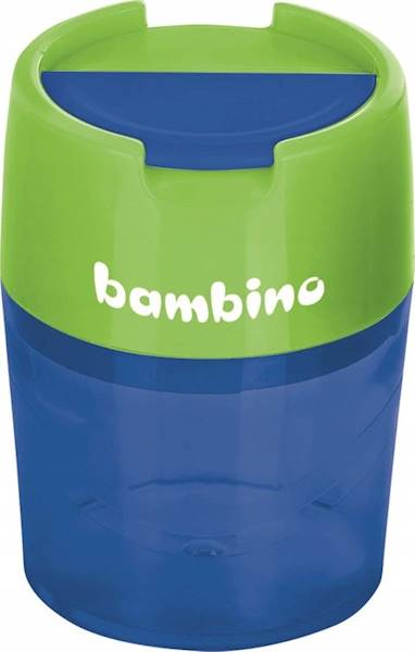 Temperówka BAMBINO 2 otw. metalowa z pojemnikiem