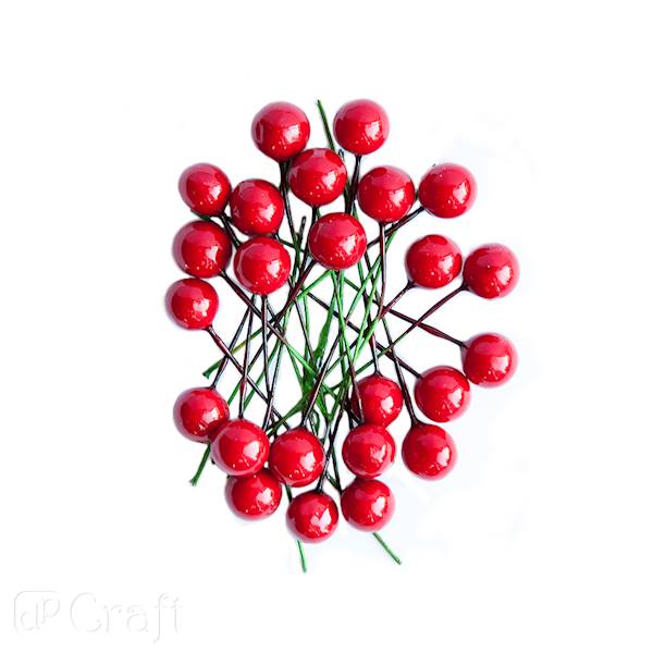 Owoce ostrokrzewu 1,2cm. czerwone 24szt.