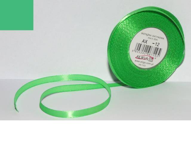 Wstążka mat. satynowa 6mm/32m zielona jasna